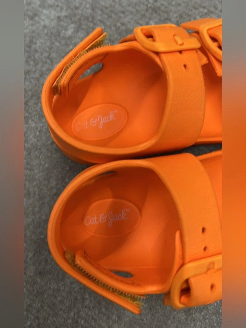 Cat & Jack Toddler Size 7 Orange Velcro Buckle Sandals